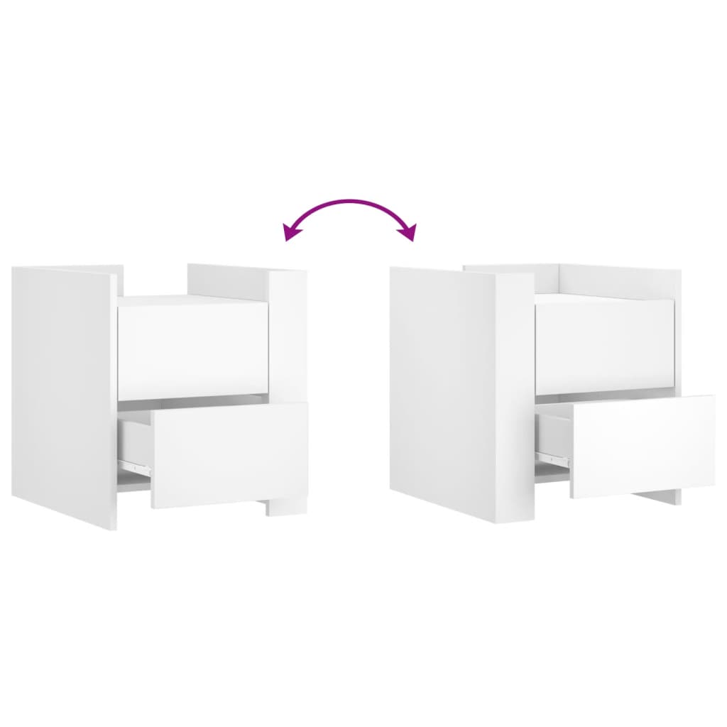 Comodino-Tavolino da notte Bianco 45x50x50 cm in Truciolato 829992