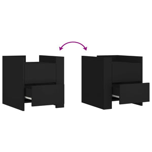 vidaXL Comodino Nero 45x50x50 cm in Legno Multistrato