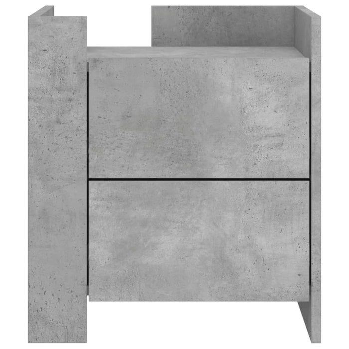 Comodino Grigio Cemento 45x50x50 cm in Truciolato 848286