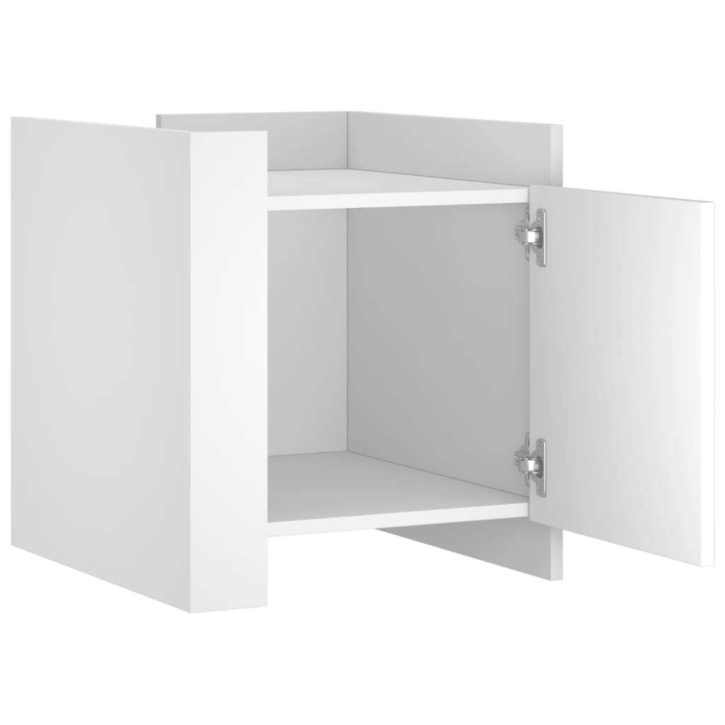 Comodino Bianco 45x50x50 cm in Truciolato 848297