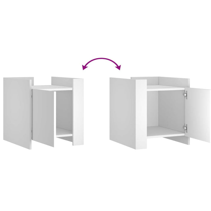 Comodino Bianco 45x50x50 cm in Truciolato 848297