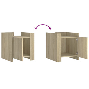 Comodino-Tavolino da notte Rovere Sonoma 45x50x50 cm in Legno Multistrato 717318