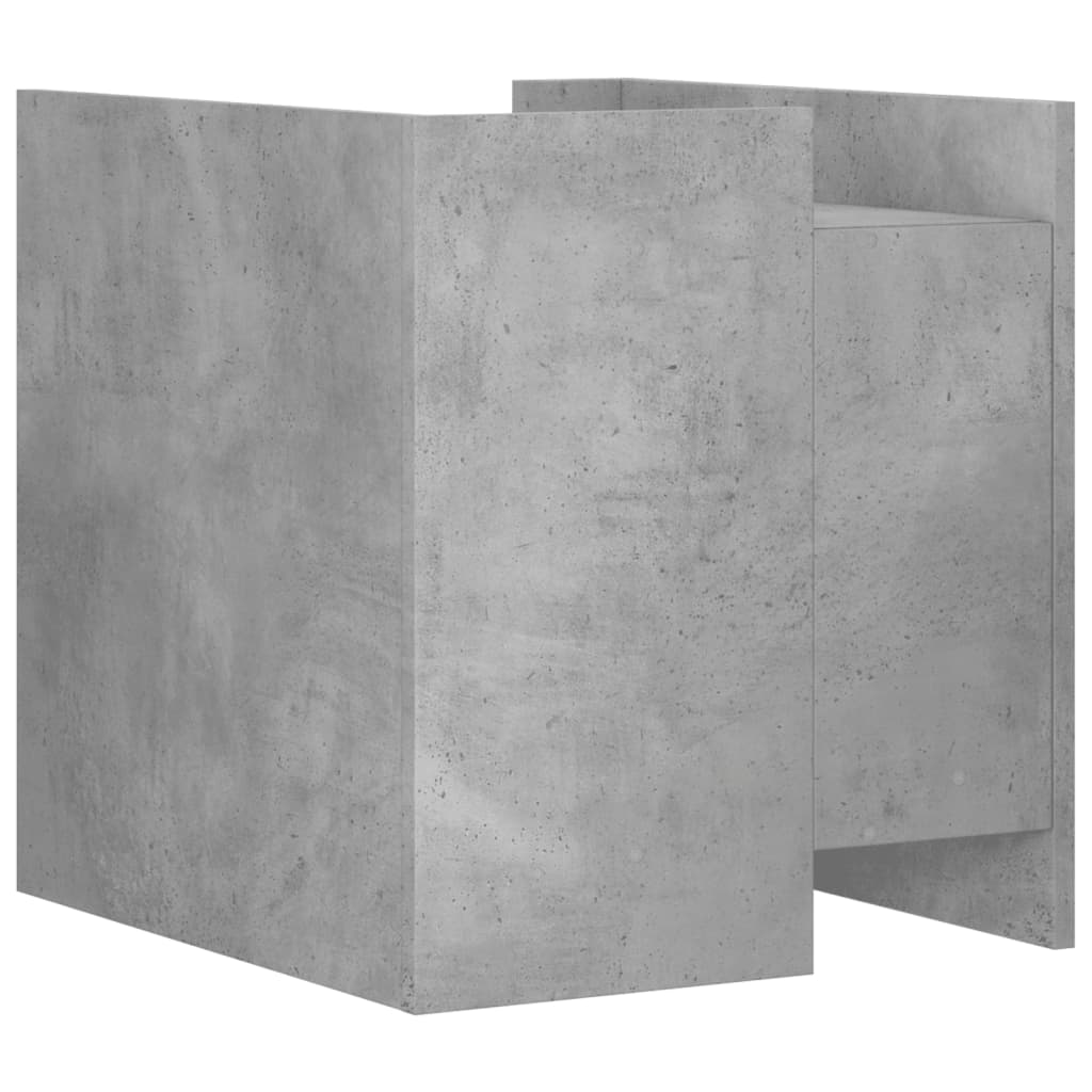vidaXL Comodino Grigio Cemento 45x50x50 cm in Truciolato