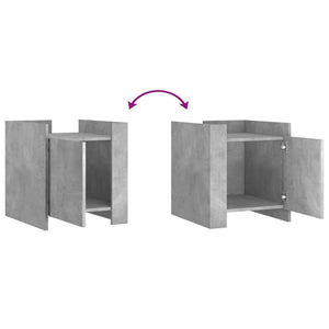 Comodino Grigio Cemento 45x50x50 cm in Truciolato 848300