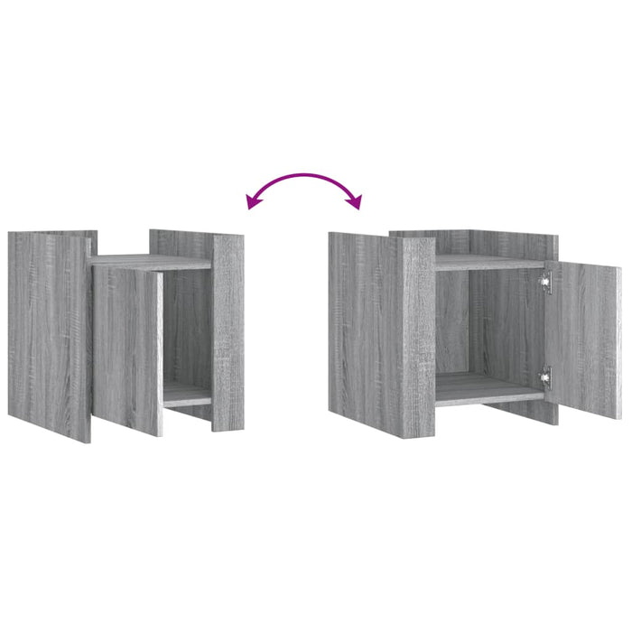 vidaXL Comodino Grigio Sonoma 45x50x50 cm in Truciolato