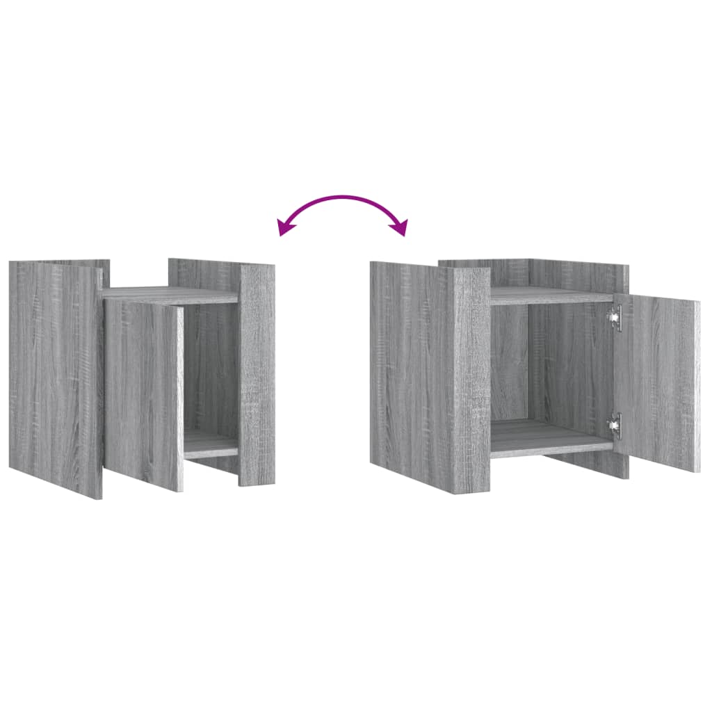 Comodino Grigio Sonoma 45x50x50 cm in Truciolato 848302