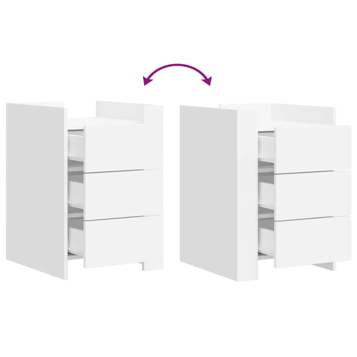 Comodino Bianco 45x50x65 cm in Legno Multistrato 848304