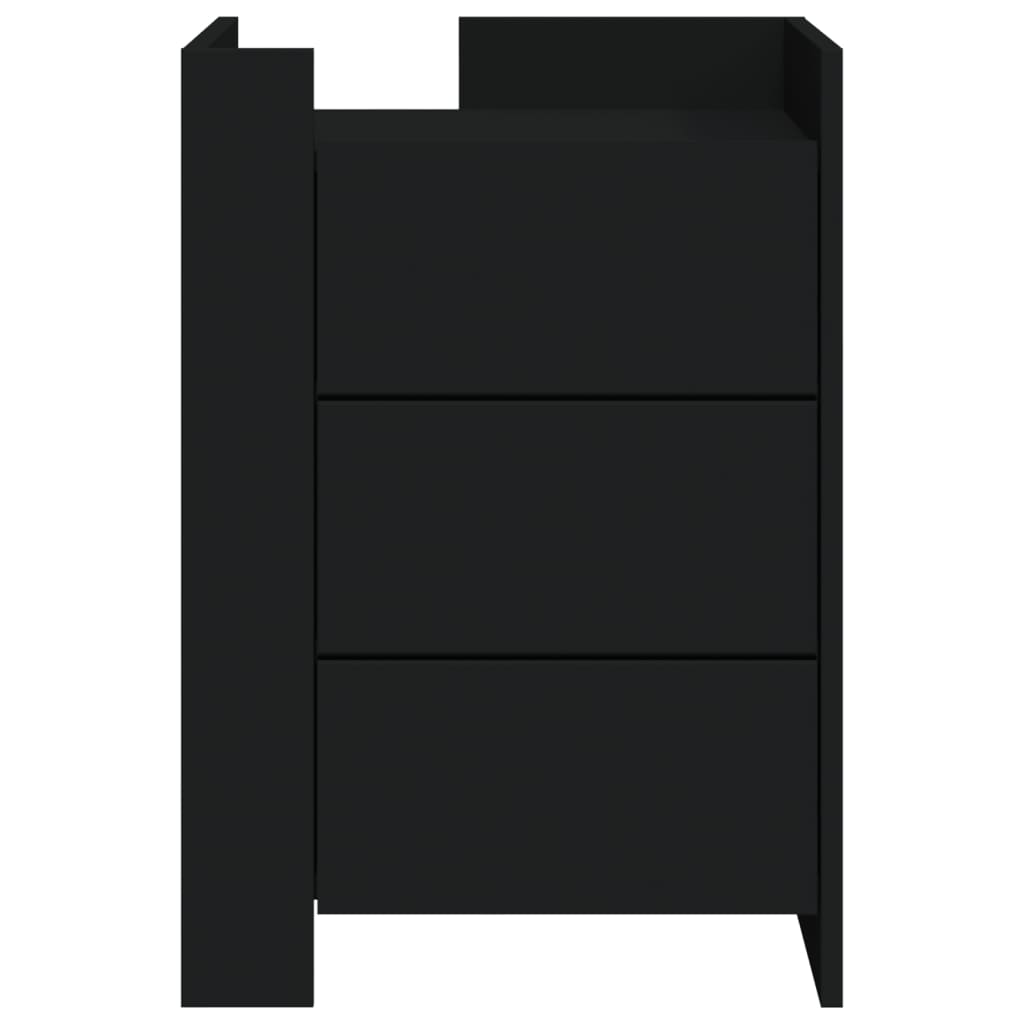 Comodino Nero 45x50x65 cm in Legno Multistrato