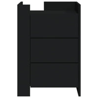 Comodino Nero 45x50x65 cm in Legno Multistrato 848305