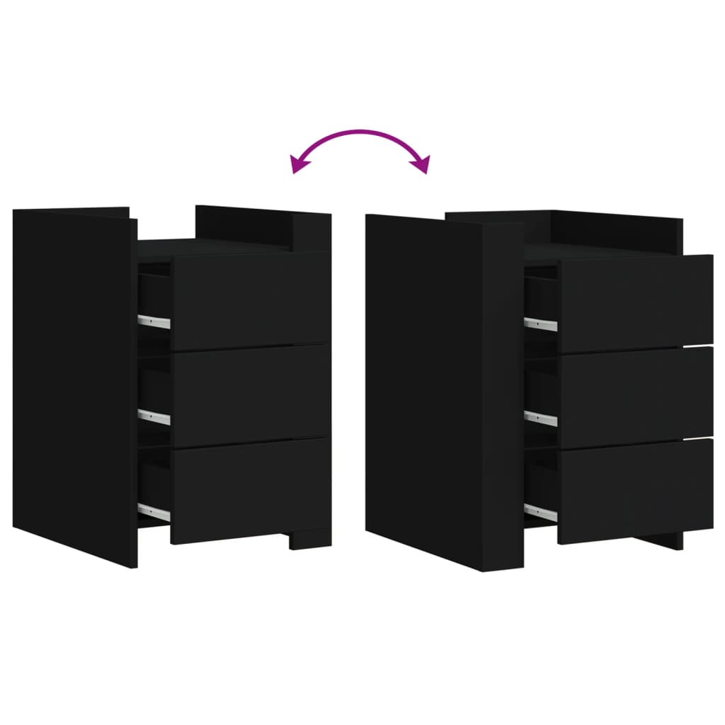 Comodino Nero 45x50x65 cm in Legno Multistrato