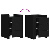 Comodino Nero 45x50x65 cm in Legno Multistrato