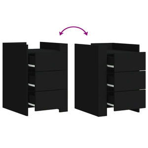 Comodino Nero 45x50x65 cm in Legno Multistrato