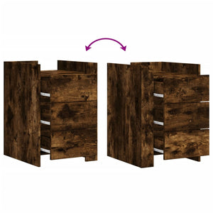 vidaXL Comodino Rovere Fumo 45x50x65 cm in Legno Multistrato