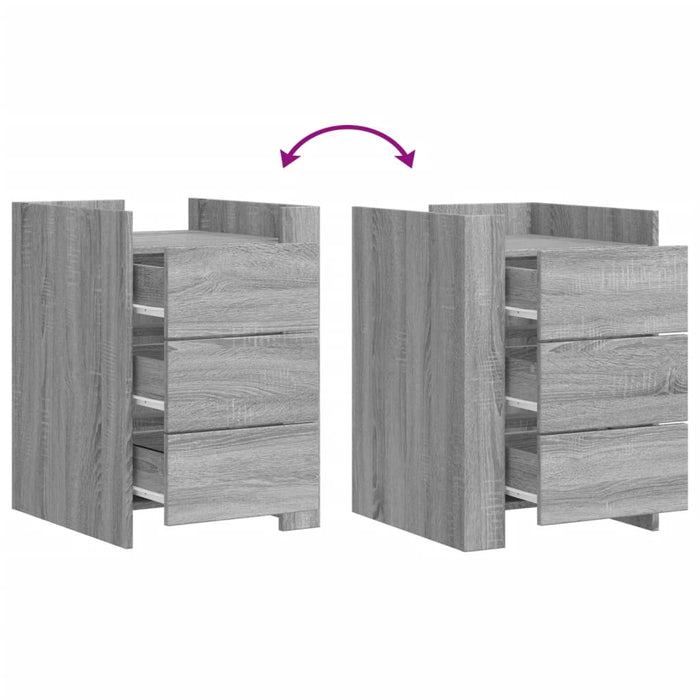 vidaXL Comodino Grigio Sonoma 45x50x65 cm in Legno Multistrato