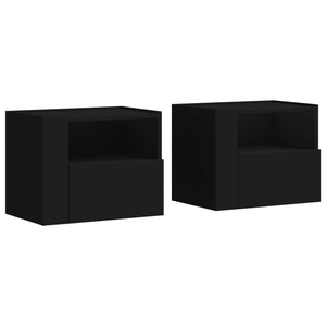Comodini a Muro 2 pz-Set di 2 Tavolino da notte Nero 45x30x35 cm 554749
