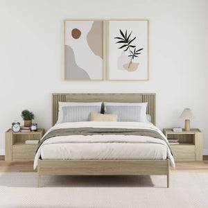 vidaXL Comodini a Muro 2 pz Rovere Sonoma 45x30x35 cm