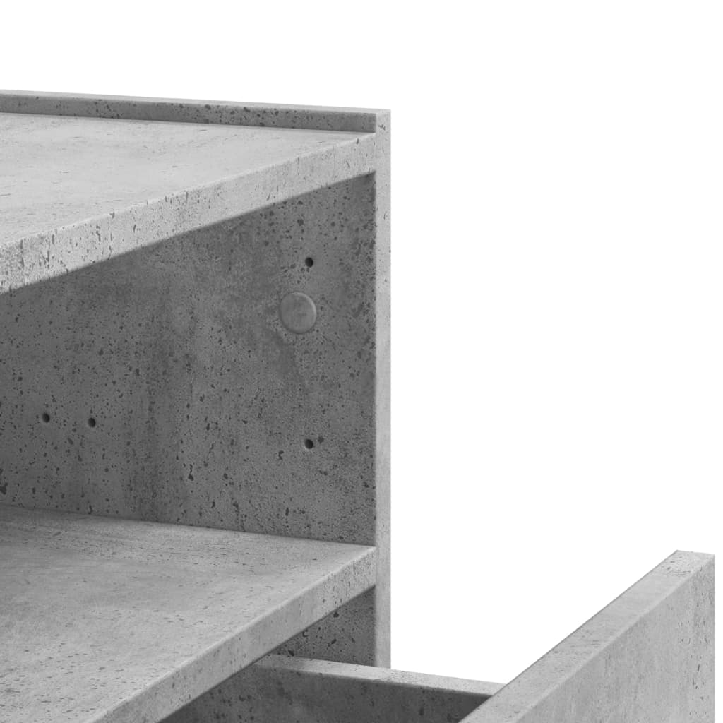 Comodino a Muro Grigio Cemento 45x30x35 cm 848317