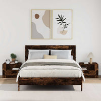 Comodini a Muro 2 pz-Set di 2 Tavolino da notte Rovere Fumo 45x30x35 cm 906308