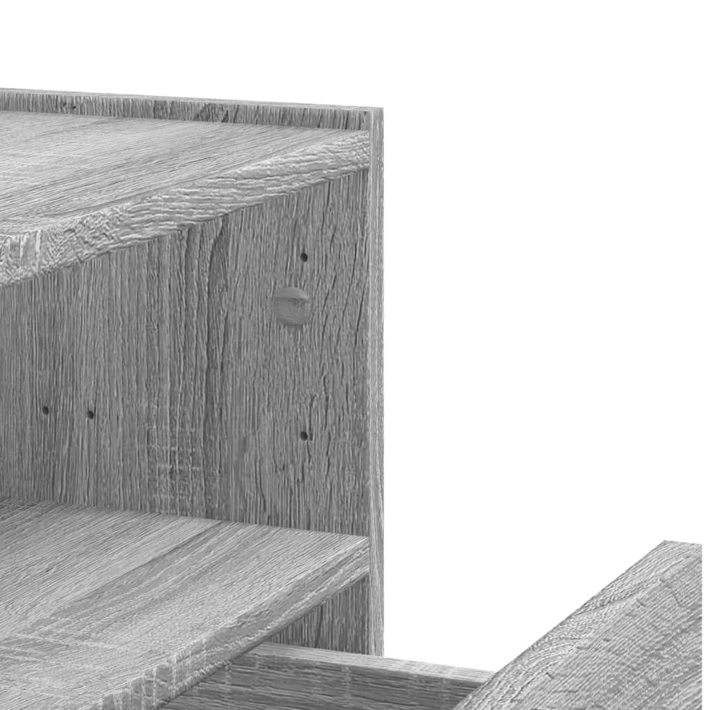 Comodino a Muro-Tavolino da notte sospeso Grigio Sonoma 45x30x35 cm 216438