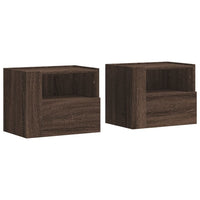 Comodini a Muro 2 pz-Set di 2 Tavolino da notte Rovere Marrone 45x30x35 cm