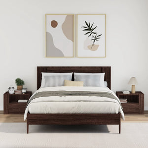 Comodini a Muro 2 pz-Set di 2 Tavolino da notte Rovere Marrone 45x30x35 cm