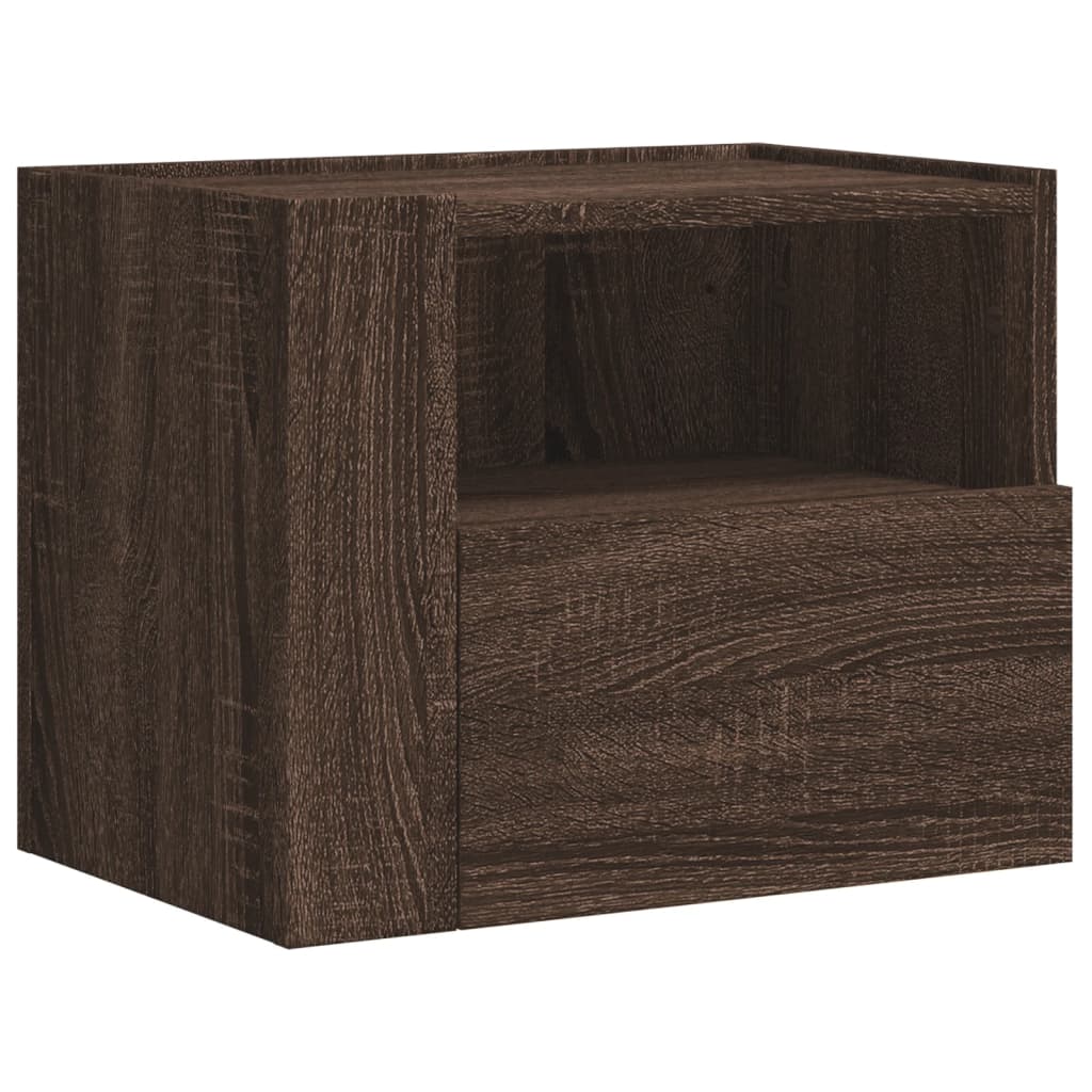 Comodini a Muro 2 pz-Set di 2 Tavolino da notte Rovere Marrone 45x30x35 cm