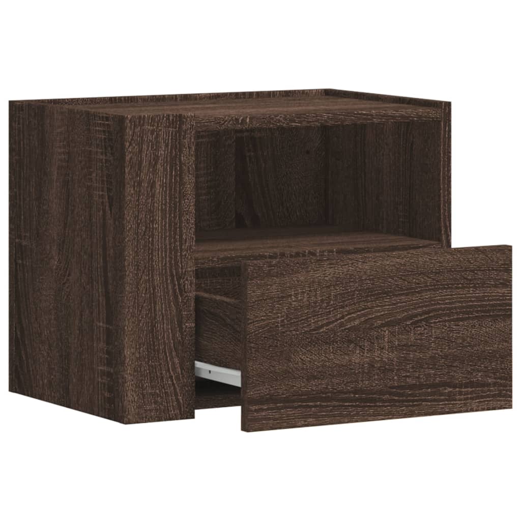 Comodini a Muro 2 pz-Set di 2 Tavolino da notte Rovere Marrone 45x30x35 cm