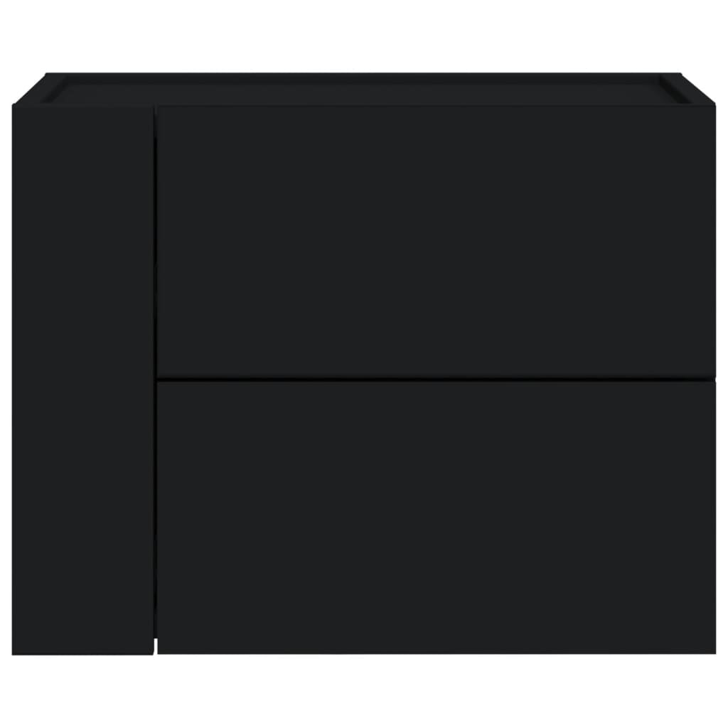 Comodino a Muro Nero 45x30x35 cm 848327