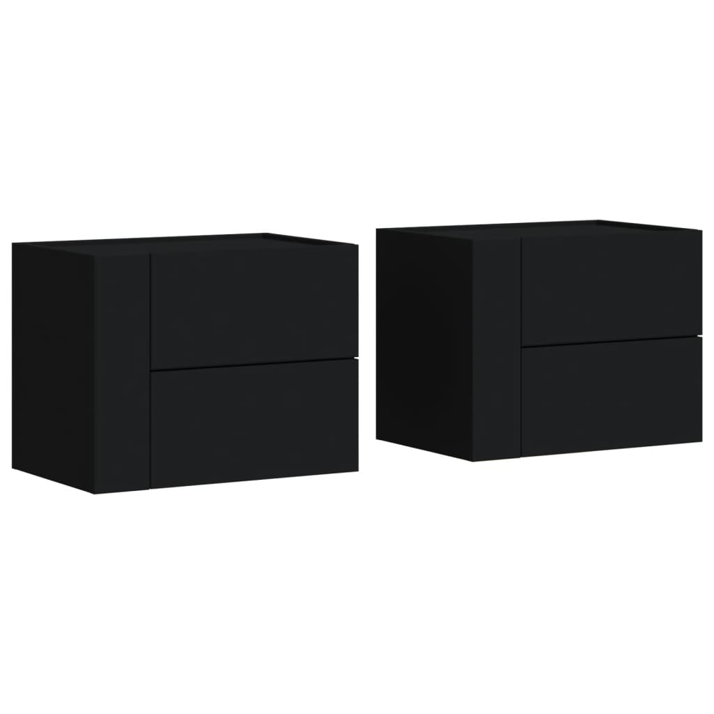Comodini a Muro 2 pz Nero 45x30x35 cm 848328