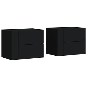 Comodini a Muro 2 pz Nero 45x30x35 cm 848328