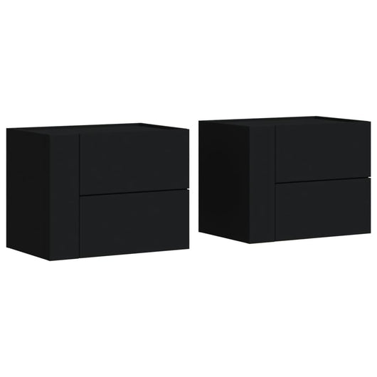 Comodini a Muro 2 pz Nero 45x30x35 cm 848328