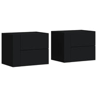 vidaXL Comodini a Muro 2 pz Nero 45x30x35 cm
