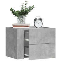 Comodini a Muro 2 pz-Set di 2 Tavolino da notte Grigio Cemento 45x30x35 cm 348542