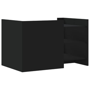 Tavolino da Salotto-Tavolino da soggiorno-Tavolo Nero 80x50x50 cm in Legno Multistrato 423595