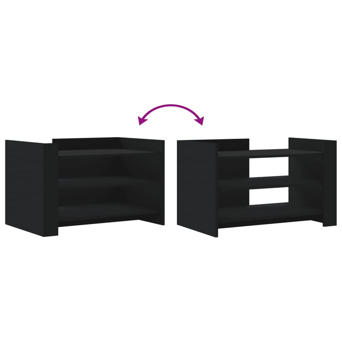vidaXL Tavolino da Salotto Nero 80x50x50 cm in Legno Multistrato