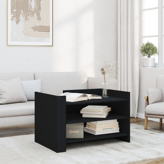 Tavolino da Salotto Nero 80x50x50 cm in Legno Multistrato 848340