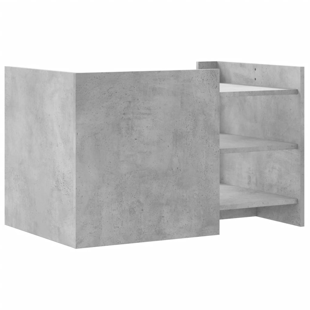 Tavolino Salotto-Tavolino da soggiorno-Tavolo Grigio Cemento 80x50x50 cm Legno Multistrato 541547