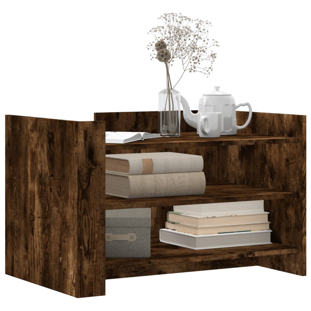 Tavolino da Salotto Rovere Fumo 80x50x50cm in Legno Multistrato 848343