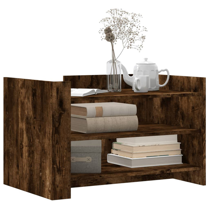 Tavolino da Salotto Rovere Fumo 80x50x50cm in Legno Multistrato 848343