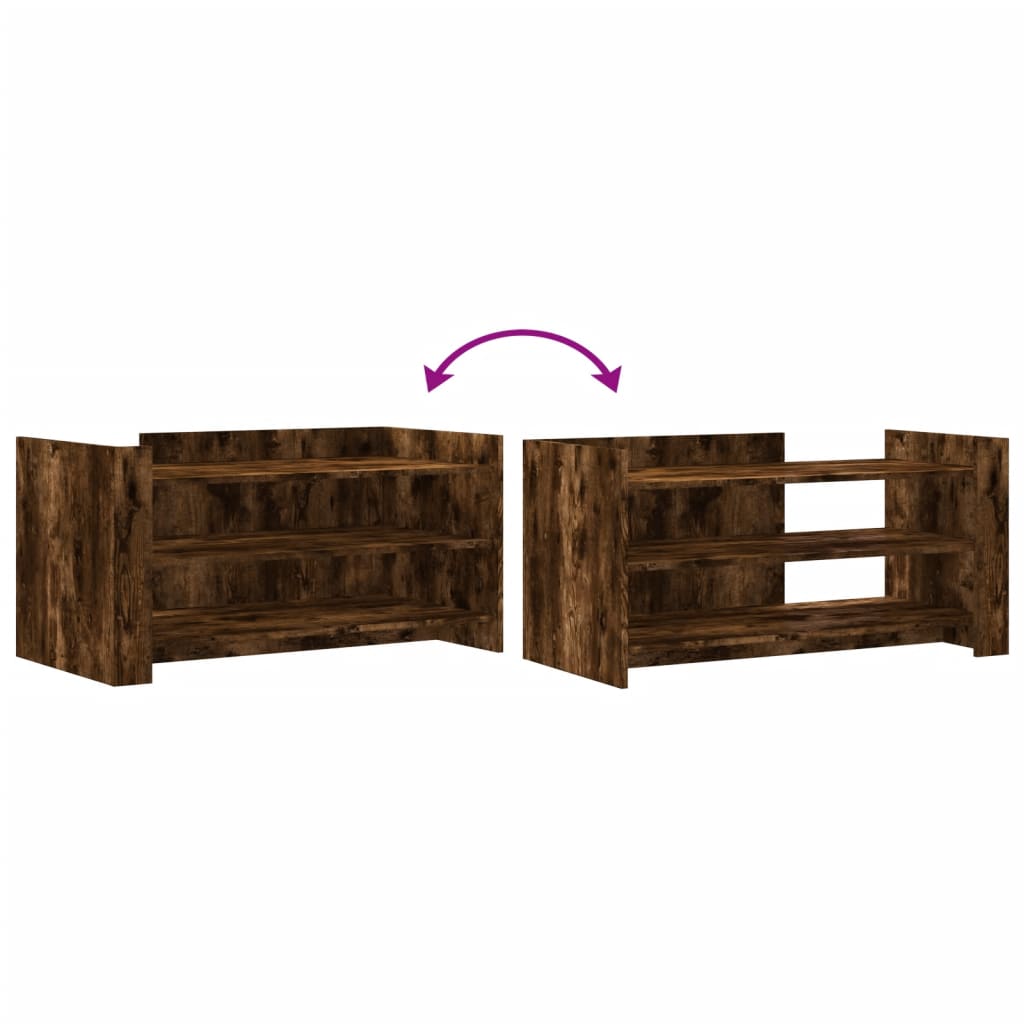 Tavolino Salotto Rovere Fumo 100x50x50 cm in Legno Multistrato