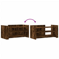 Tavolino Salotto Rovere Fumo 100x50x50 cm in Legno Multistrato