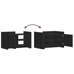 Tavolino da Salotto Nero 80x50x50 cm in Legno Multistrato 848354