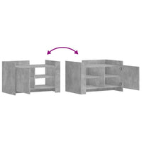 Tavolino Salotto-Tavolino da soggiorno-Tavolo Grigio Cemento 80x50x50 cm Legno Multistrato 186301