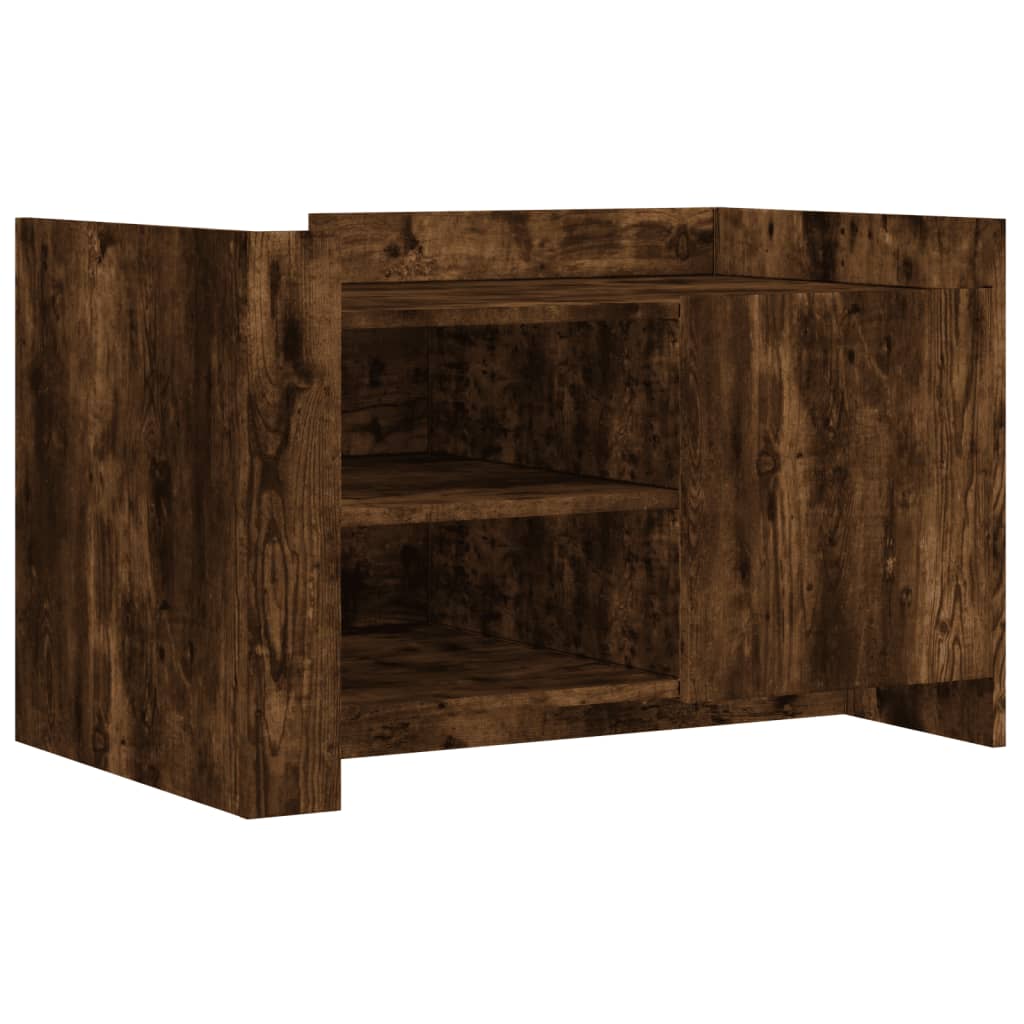 Tavolino da Salotto Rovere Fumo 80x50x50cm in Legno Multistrato 848357