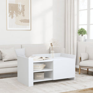 vidaXL Tavolino da Salotto Bianco 100x50x50 cm in Legno Multistrato
