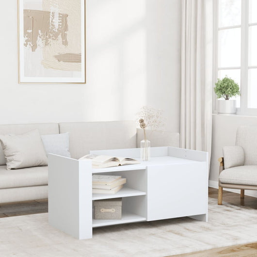 vidaXL Tavolino da Salotto Bianco 100x50x50 cm in Legno Multistrato
