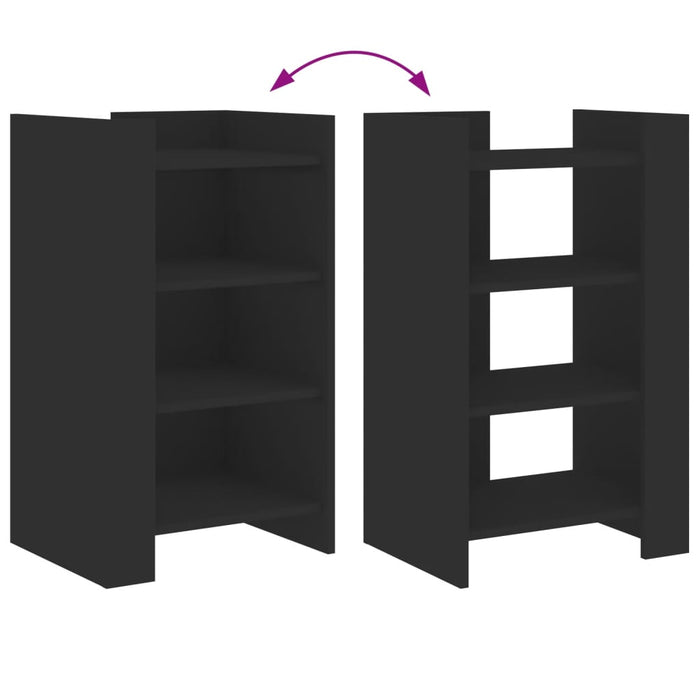 vidaXL Credenza Nera 45x35x75 cm in Legno Multistrato