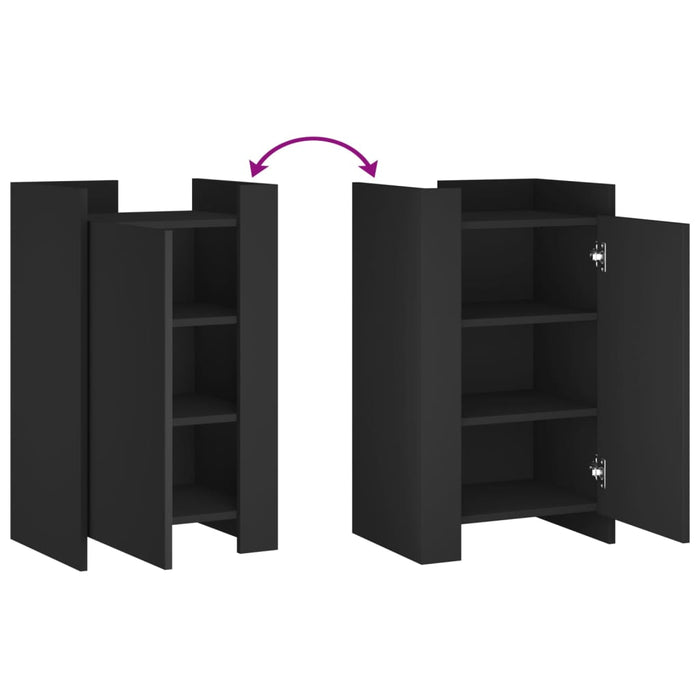 vidaXL Credenza Nera 45x35x75 cm in Legno Multistrato