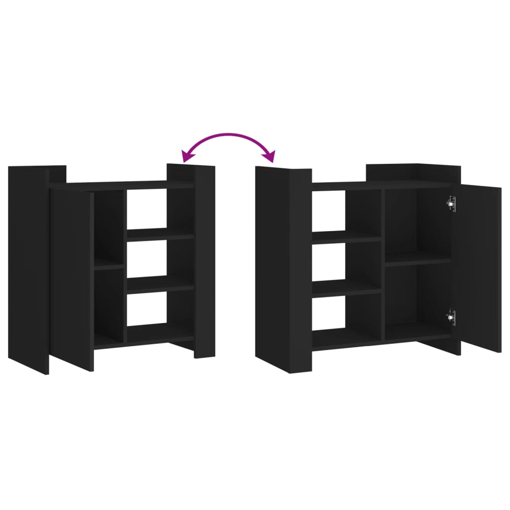 Credenza-Buffet-Armadio da cucina Nera 73,5x35x75 cm in Legno Multistrato 987118