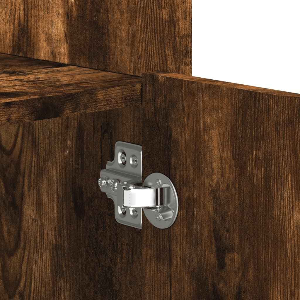 Credenza Rovere Fumo 100x35x75 cm in Legno Multistrato 848413